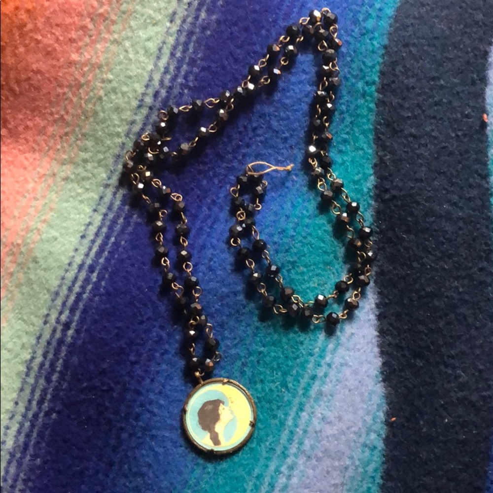 Vintage Style Beaded Pendant Necklace